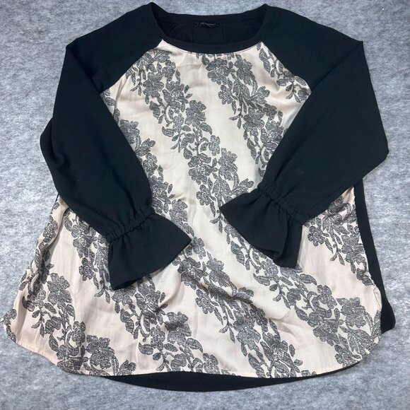 Lane Bryant Womens 22/24 Floral Pattern Blouse Long Sleeve Plus Size business - Picture 2 of 5